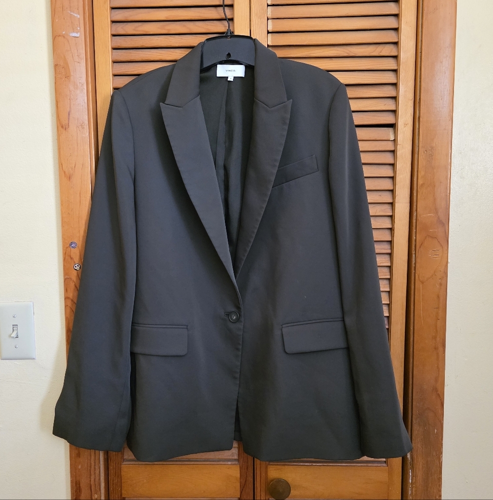 EUC Vince Women's Boyfriend Olive Green Blazer Size 14